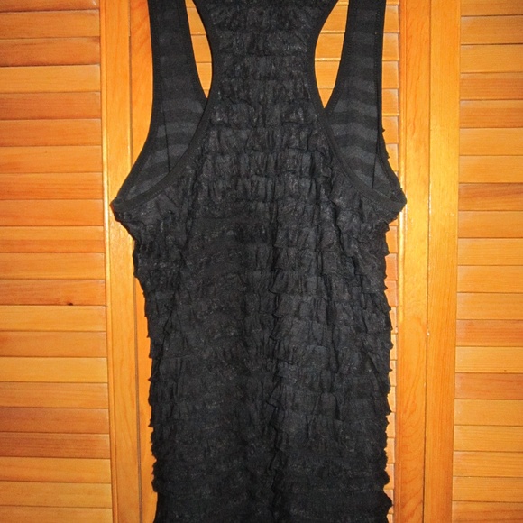 Black Ruffled Tank Top - Picture 2 of 2